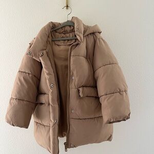 Zara tan Puffer Jacket